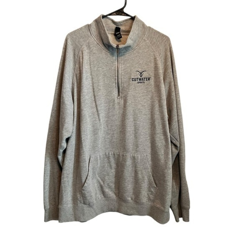 Cutwater Spirits Grey Pull Over Mock Neck 1/4 Zip Sweatshirt Size 2XL